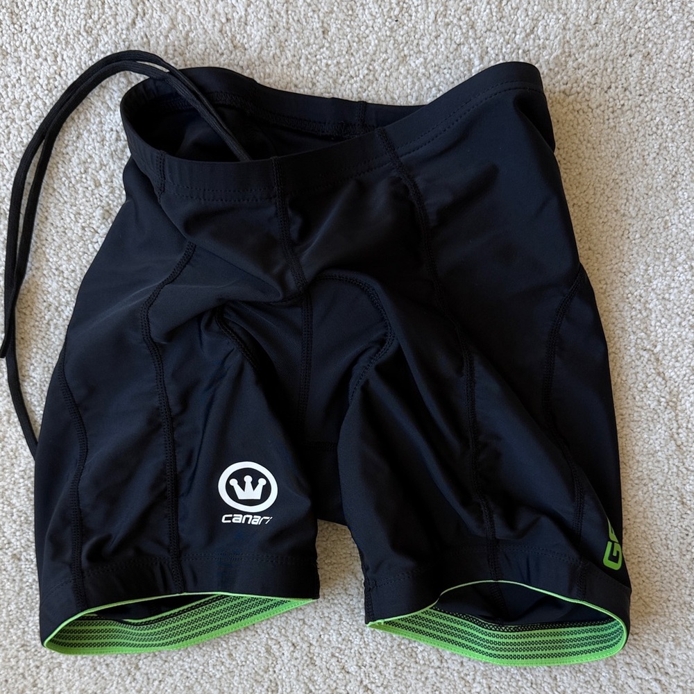 Women’s Canari Black and Green Cycling Shorts